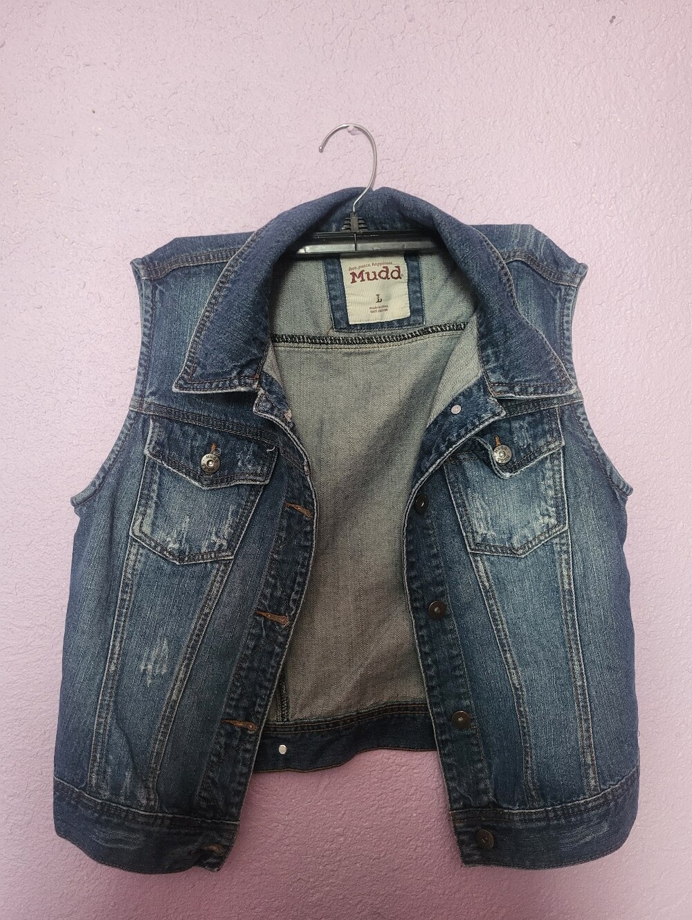Mudd Denim Vest in Blue